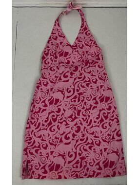 Vintage Lilly Pulitzer Girl's 14 Candy Halter Dress Jungle Animal Print Princess